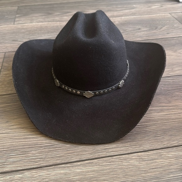 Harley-Davidson vintage felt studded Cowboy Hat size xl - Picture 2 of 12